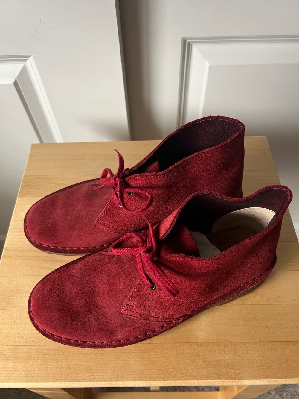 Clarks Red Suede Desert Boots